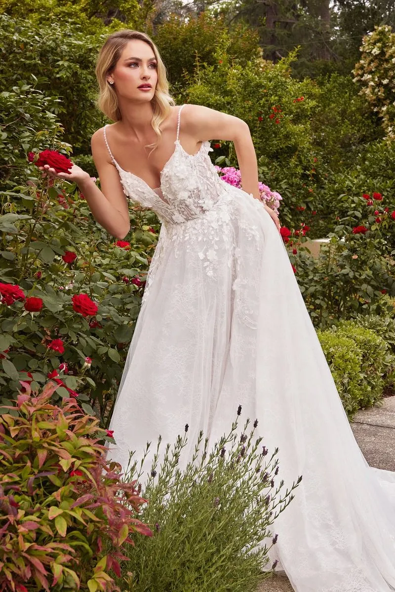 Graceful Organza | Layered Lace A-Line Bridal Gown | LaDivine CD857W