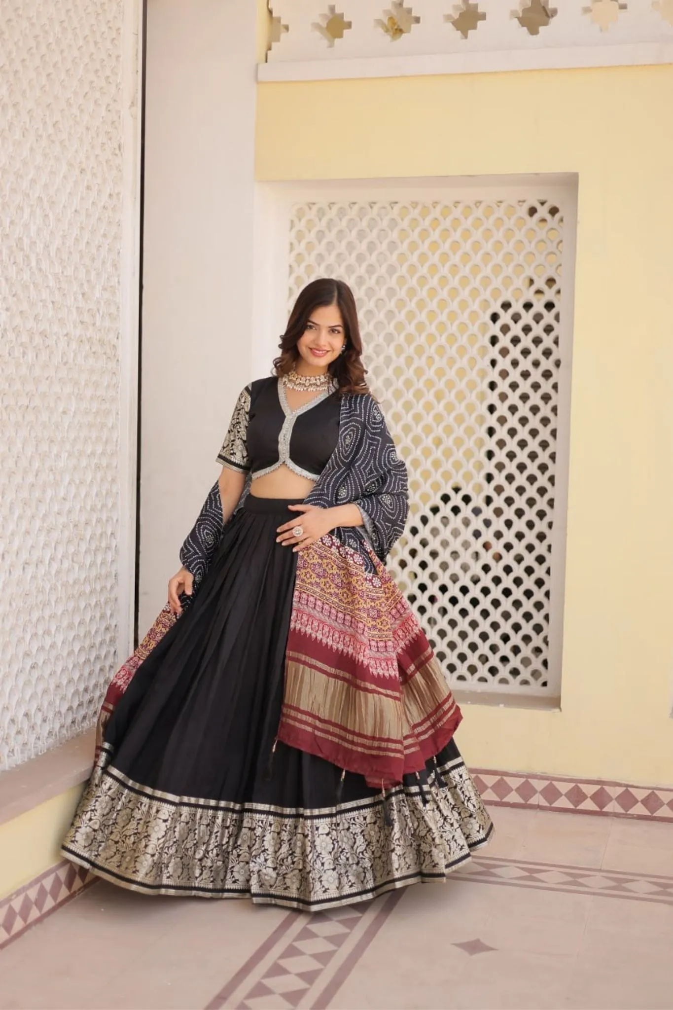 Graceful Viscose Lehenga Choli With Gajji Silk Dupatta Set