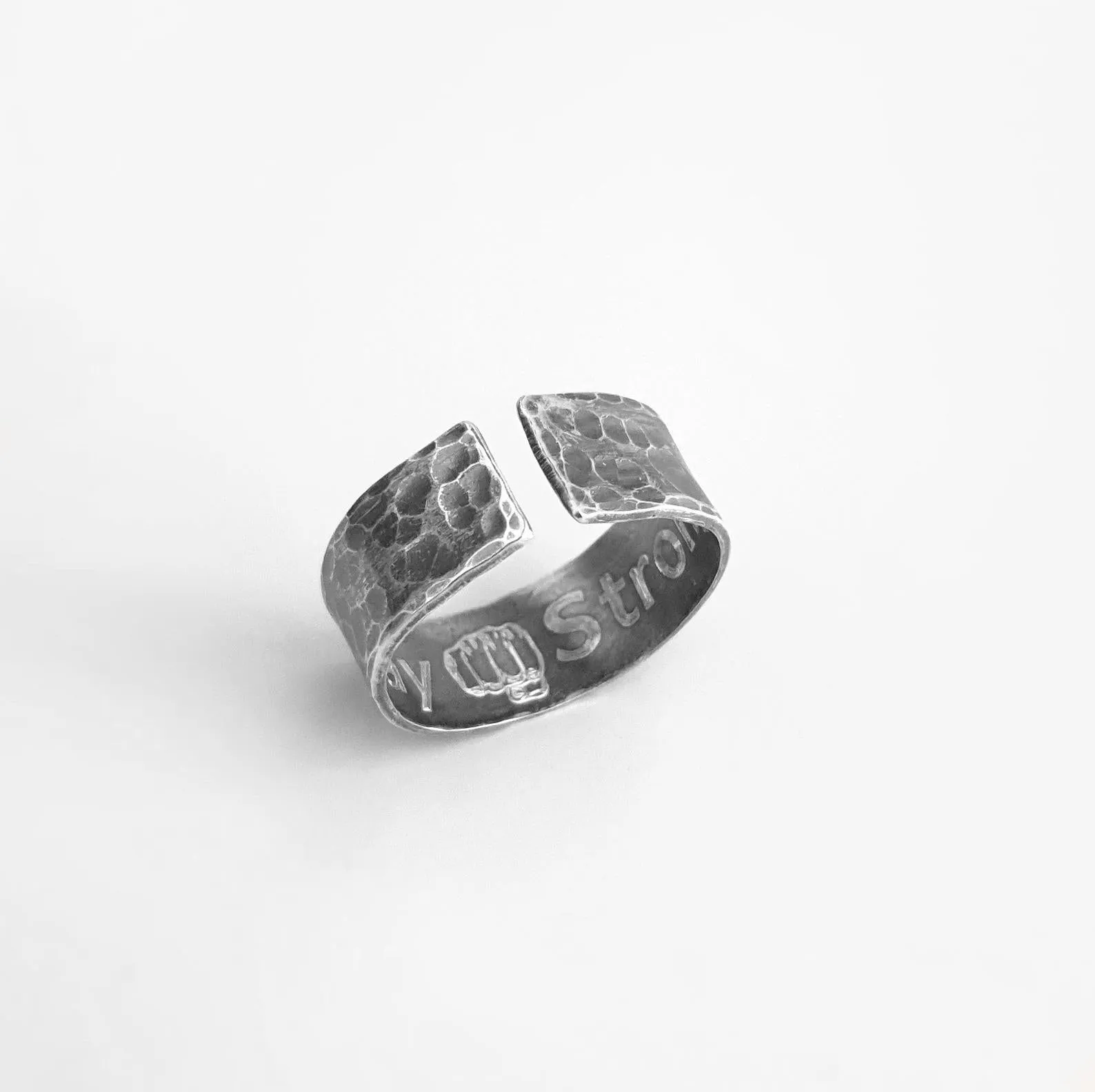 Hammered Black Ring for Men - Promise Ring