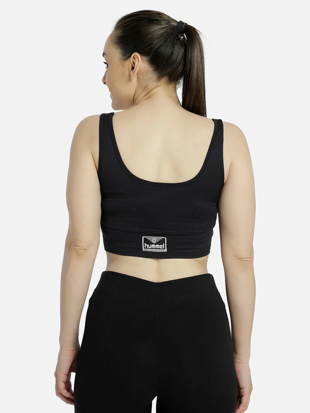 Heroine Seamless Women Polyester Black Cropped Top