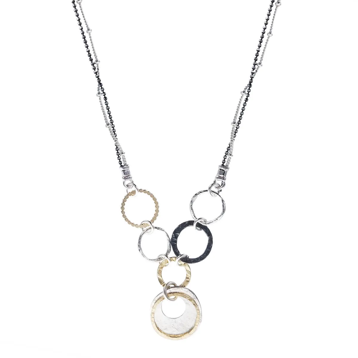 Israeli Dganit Hen Fresh Graceful Circles Pendant Necklace