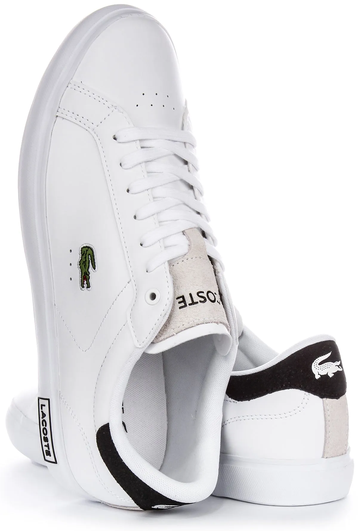 Lacoste Powercourt In White Black For Men