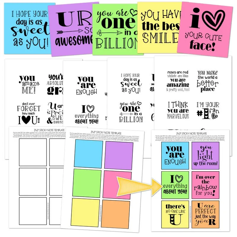 LOVE QUOTE Sticky Notes {NON-ROMANTIC} PRINTABLE