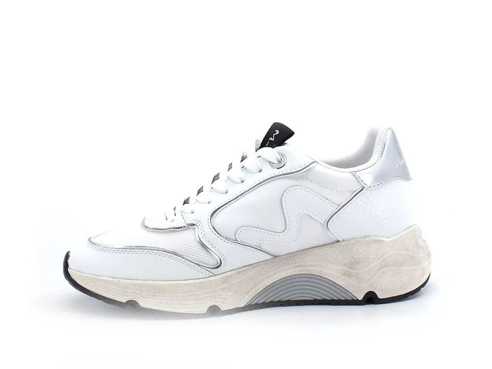 MANILA GRACE Sneaker Running Bicolor Bianco Argento S655