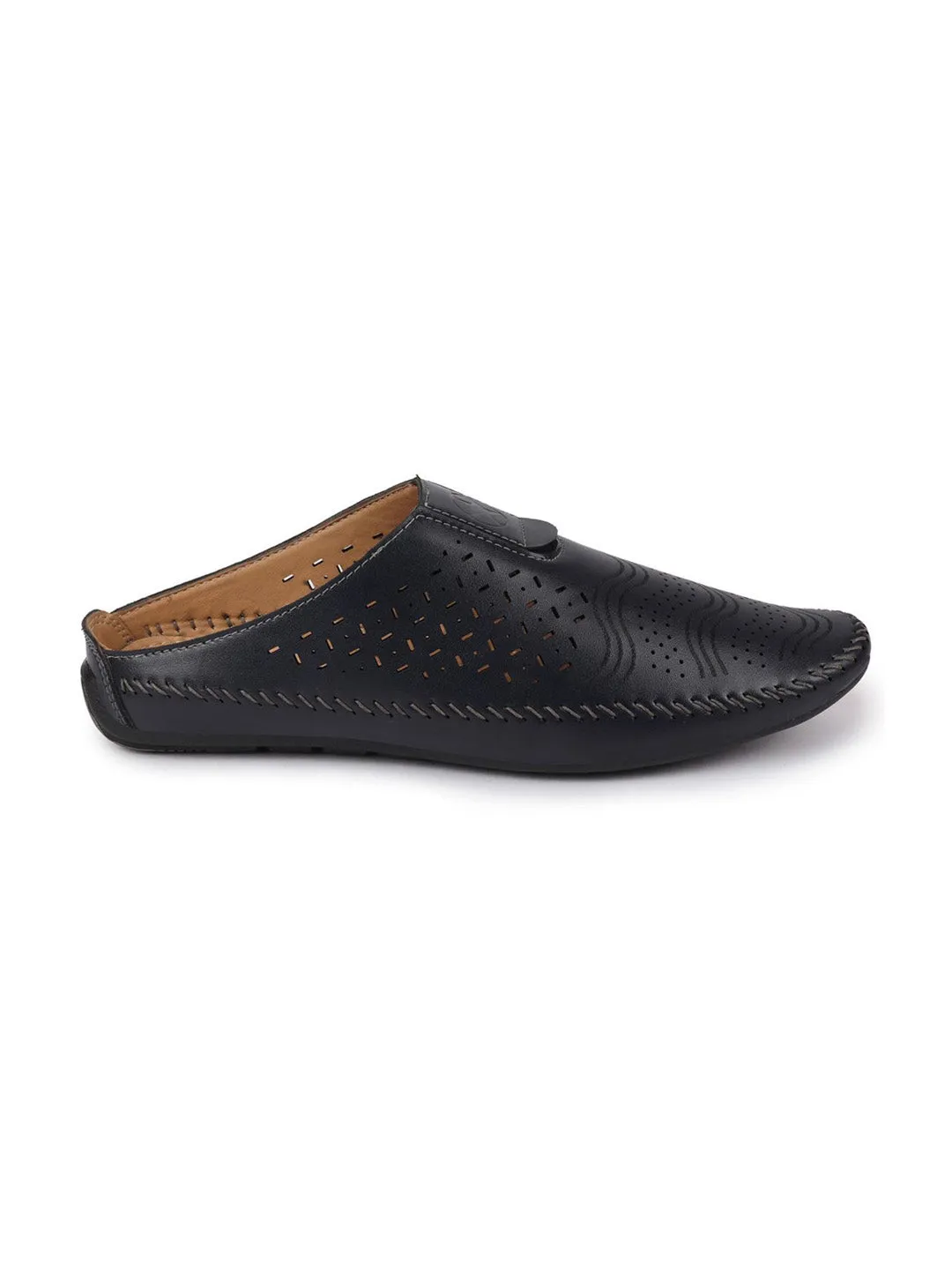 Men Black Ethnic Slip-On Juttis