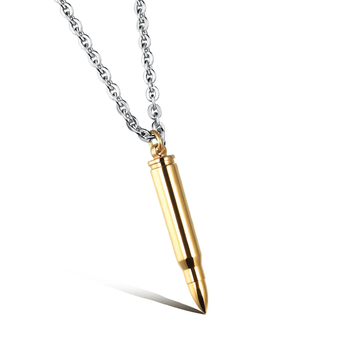 Men Bullet Memorial Urn Pendant Necklace