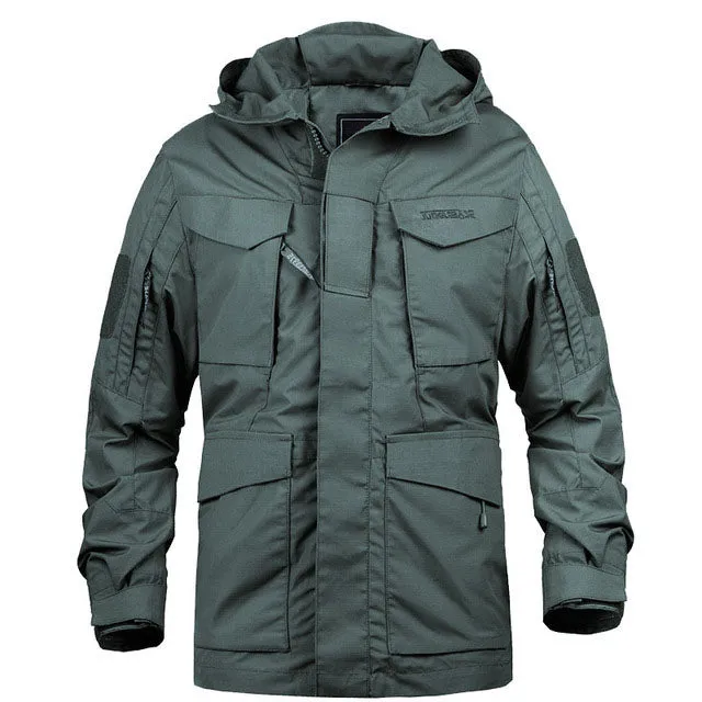 Multi-pocket Solid Color Men Coat