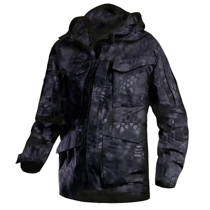 Multi-pocket Solid Color Men Coat