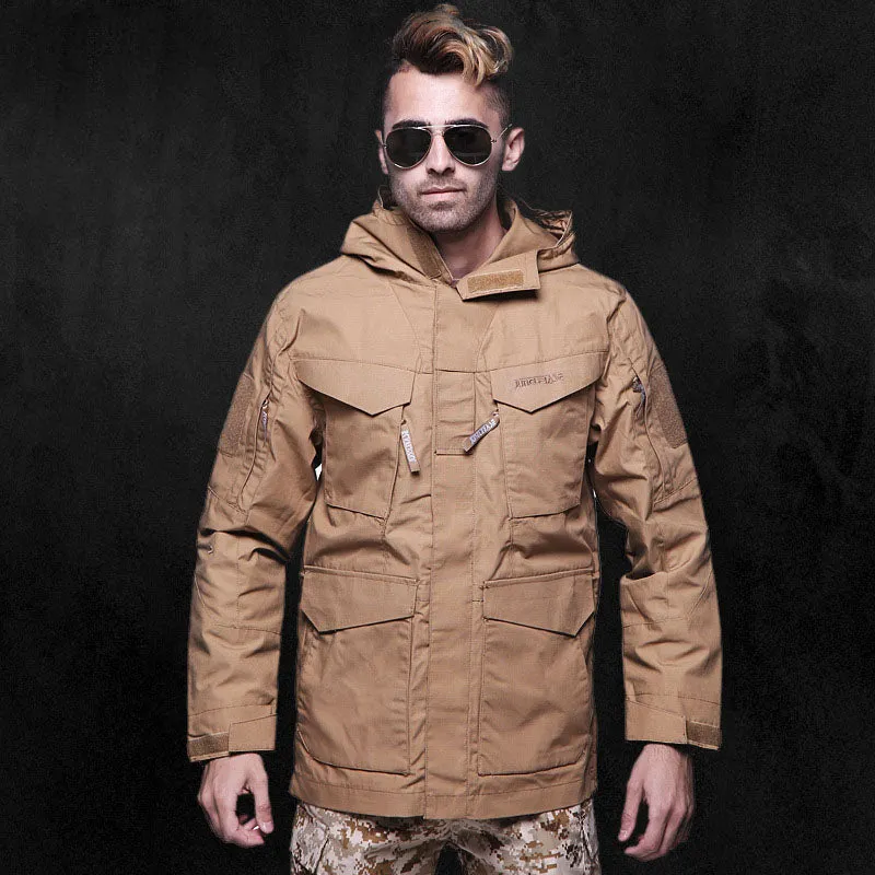 Multi-pocket Solid Color Men Coat