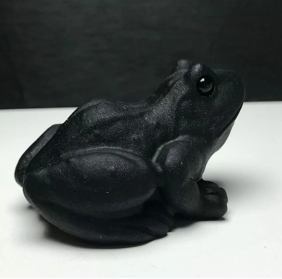 Natural Black Obsidian Frog