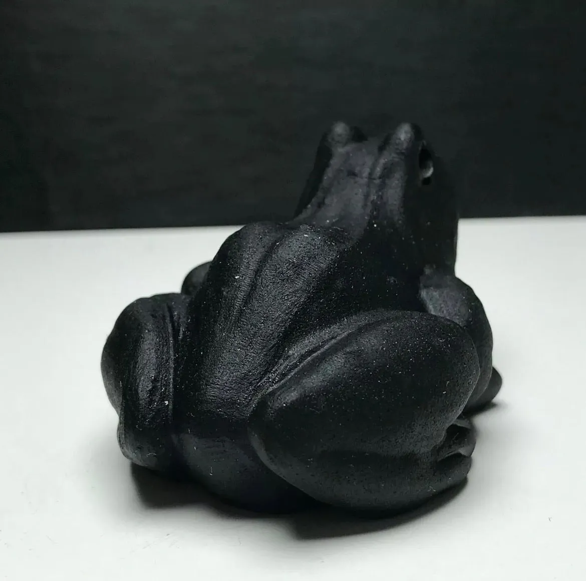 Natural Black Obsidian Frog