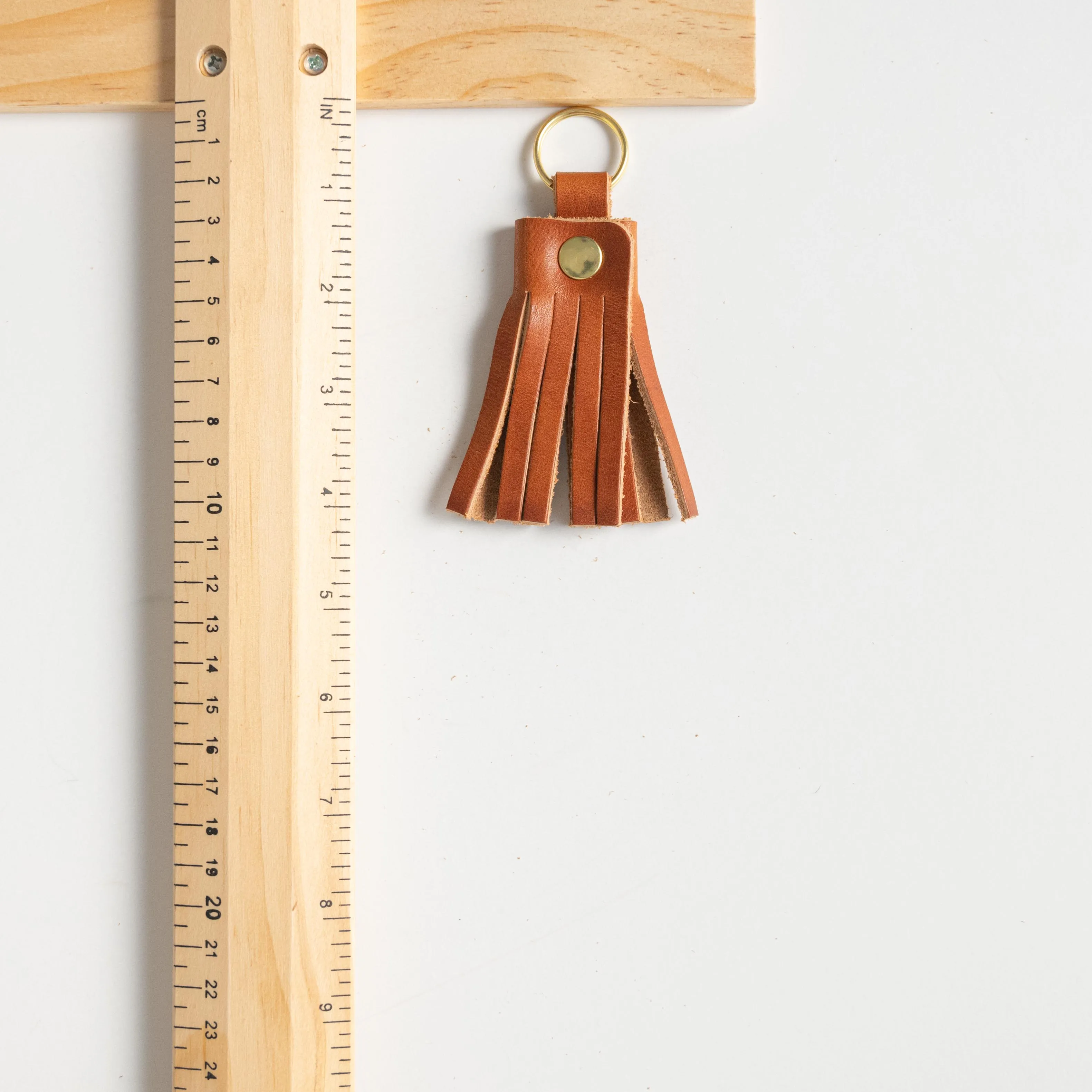 Natural Chromexcel Tassel Keychain