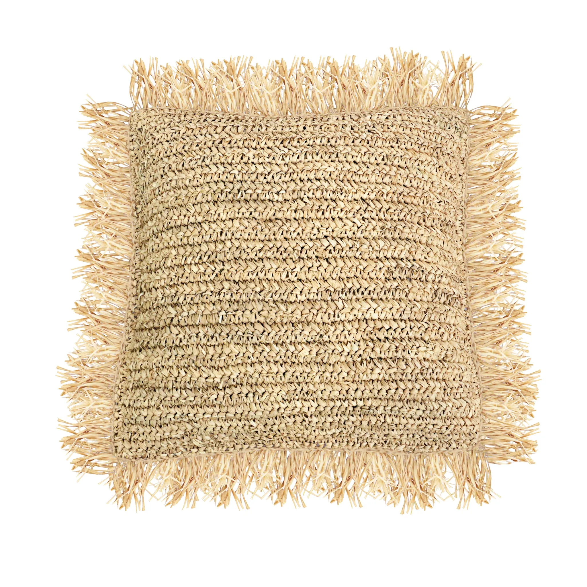 Natural Raffia Cushion Cover