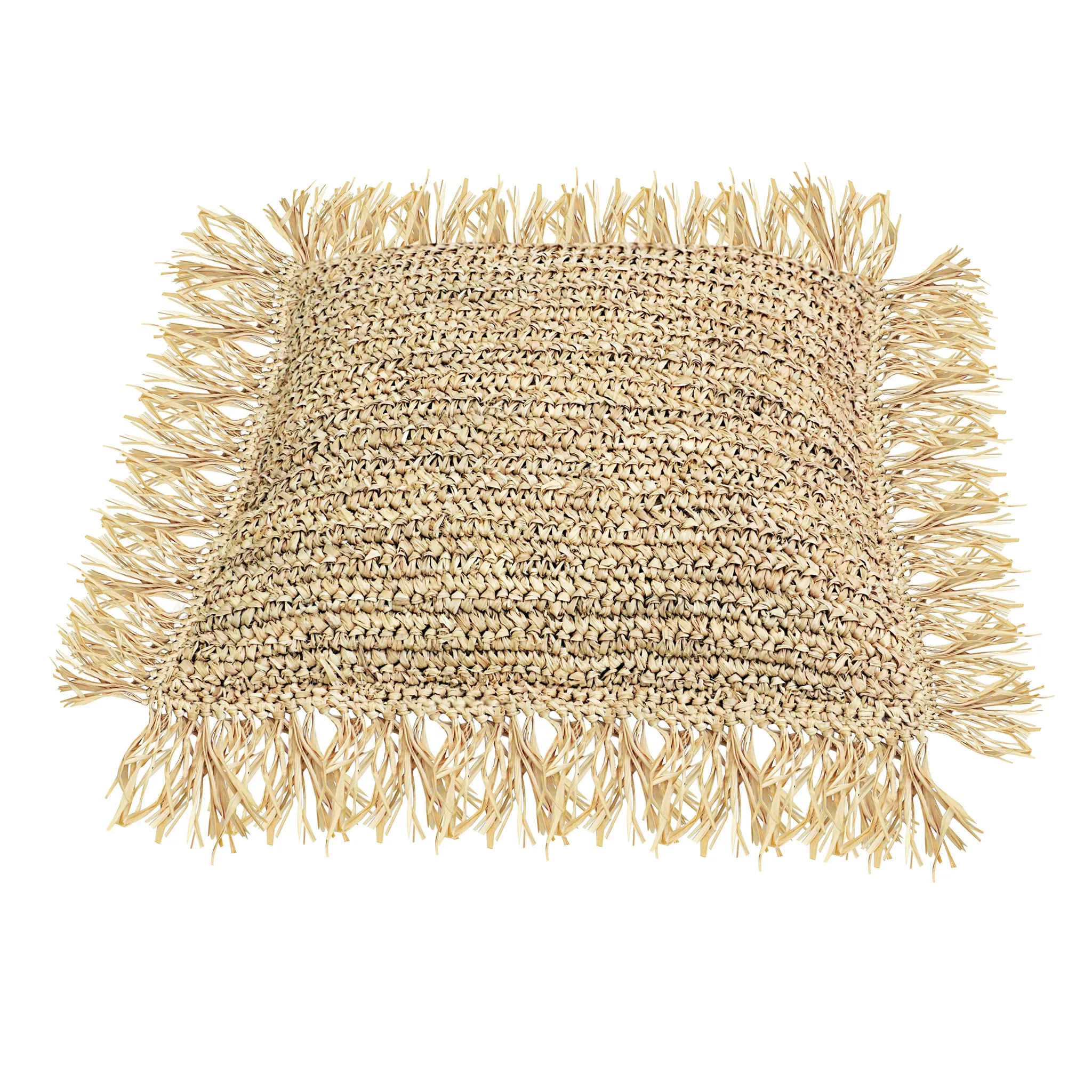 Natural Raffia Cushion Cover