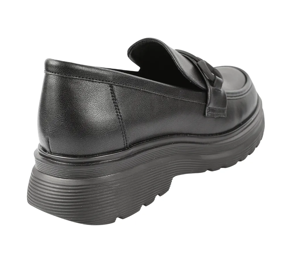 Pantofi casual, femei, FORMAZIONE, 37822 negru, piele naturala