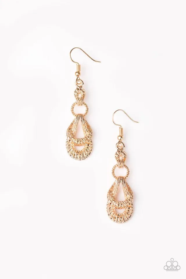 Paparazzi Accessories  - Romantic Radiance #E99 Peg - Gold Earrings