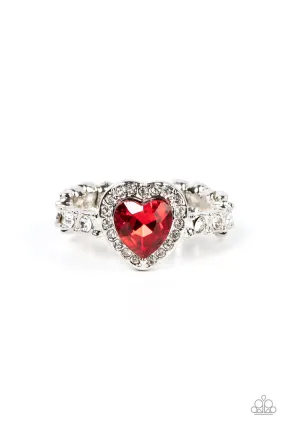 Paparazzi Romantic Reputation - Red Heart Ring