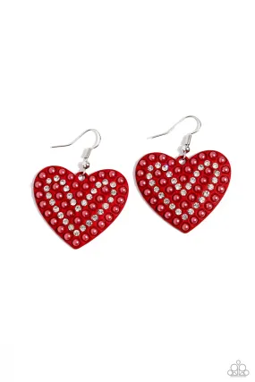 Paparazzi Romantic Reunion Red Earrings