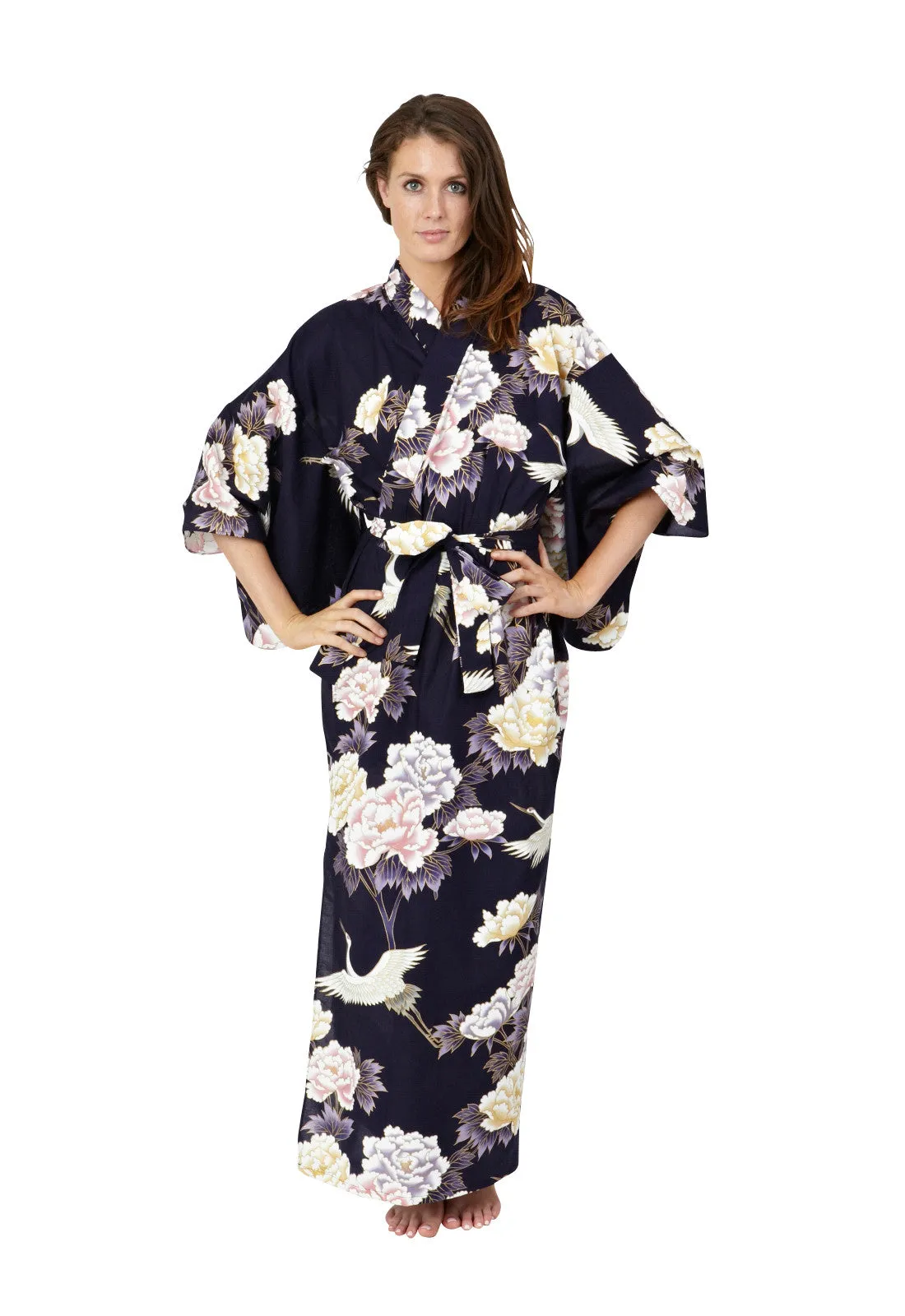 Peony Long Cotton Kimono