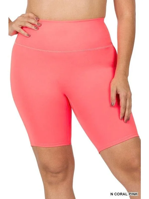 PLUS ATHLETIC HIGH RISE BIKER SHORTS