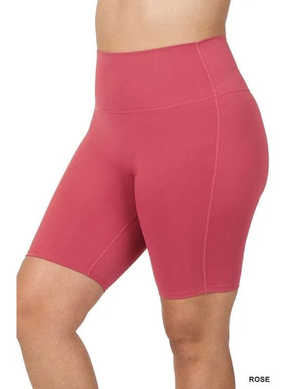 PLUS ATHLETIC HIGH RISE BIKER SHORTS