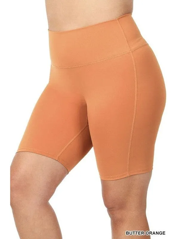 PLUS ATHLETIC HIGH RISE BIKER SHORTS