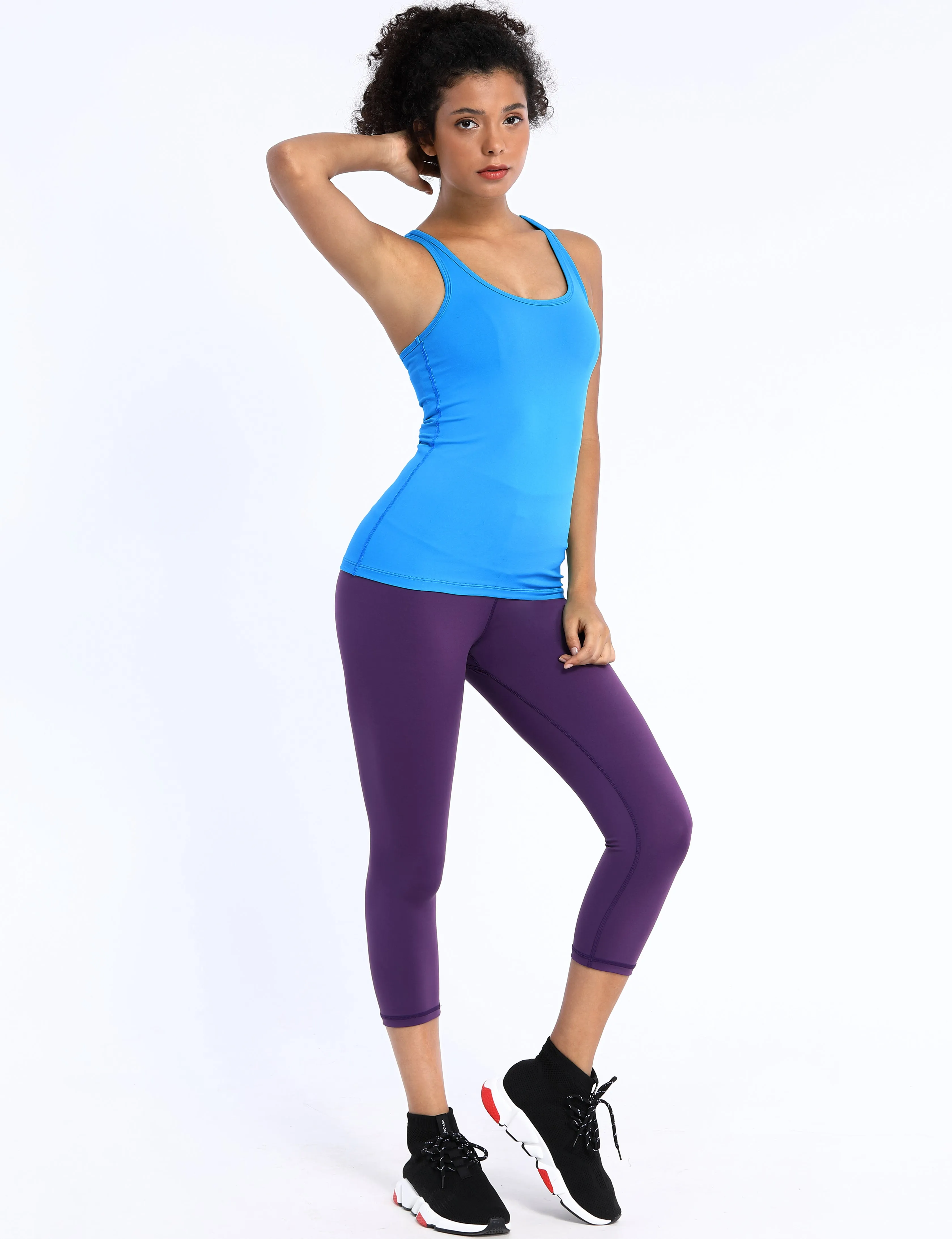 Racerback Athletic Tank Tops electricblue_yogastudio