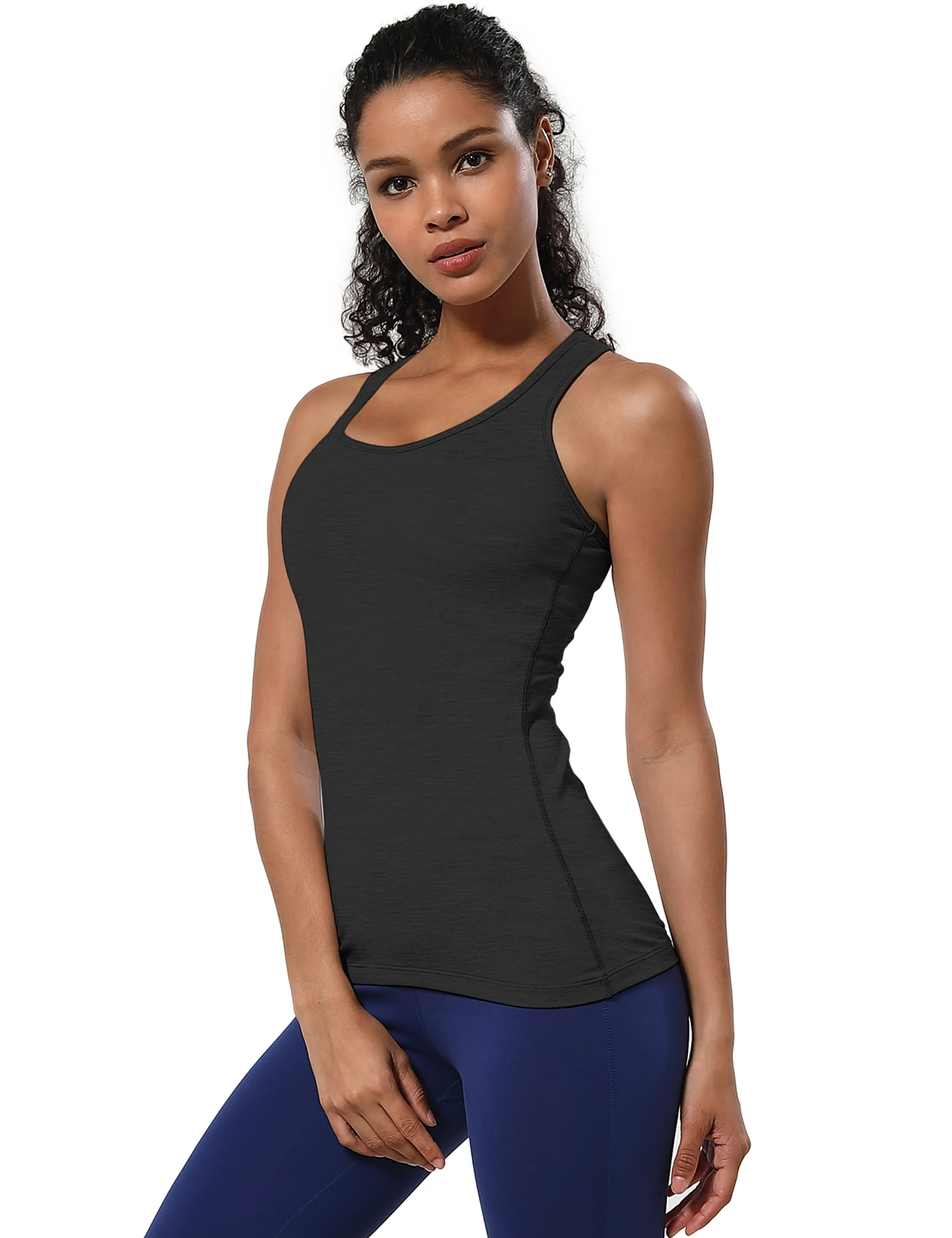 Racerback Athletic Tank Tops heathercharcoal