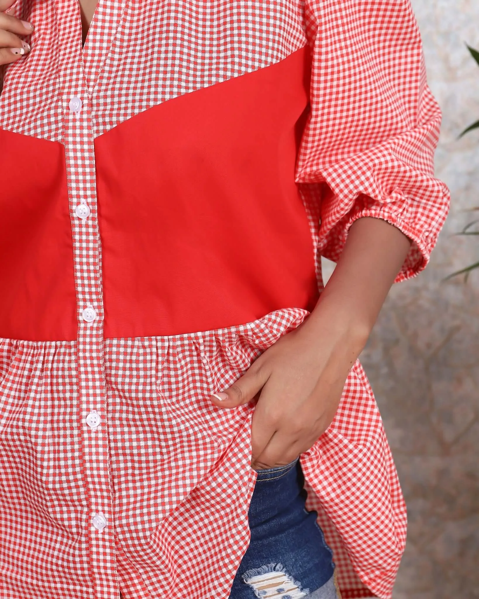 Red Cotton Shirt