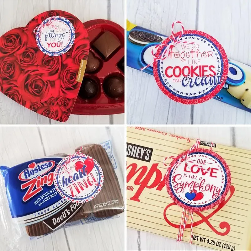 ROMANTIC Chocolate {Gift Tag Kit} PRINTABLE