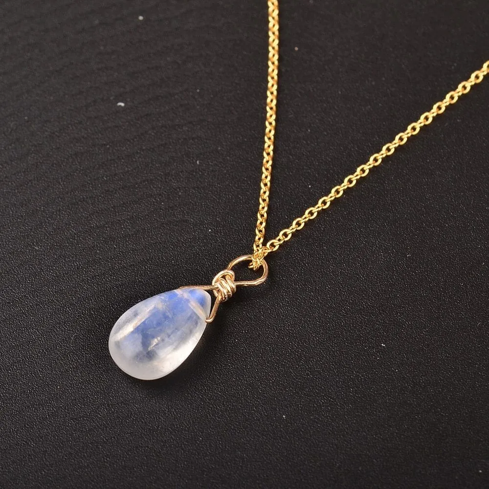 Romantic Gift Natural Moonstone Pendant Necklace