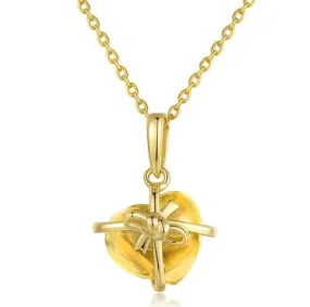 Romantic Heart Citrine Necklace