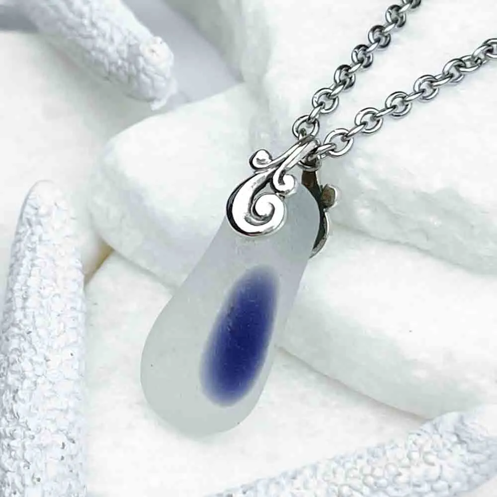 Romantic Purple English Multi Sea Glass Pendant | #5143