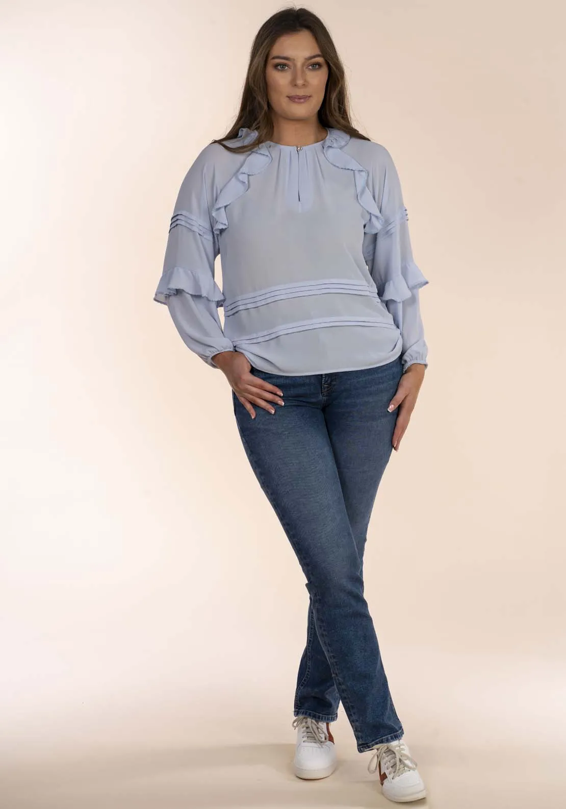 Romantic Ruffle Blouse - Blue