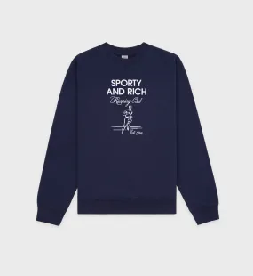 Running Man Crewneck - Navy/White