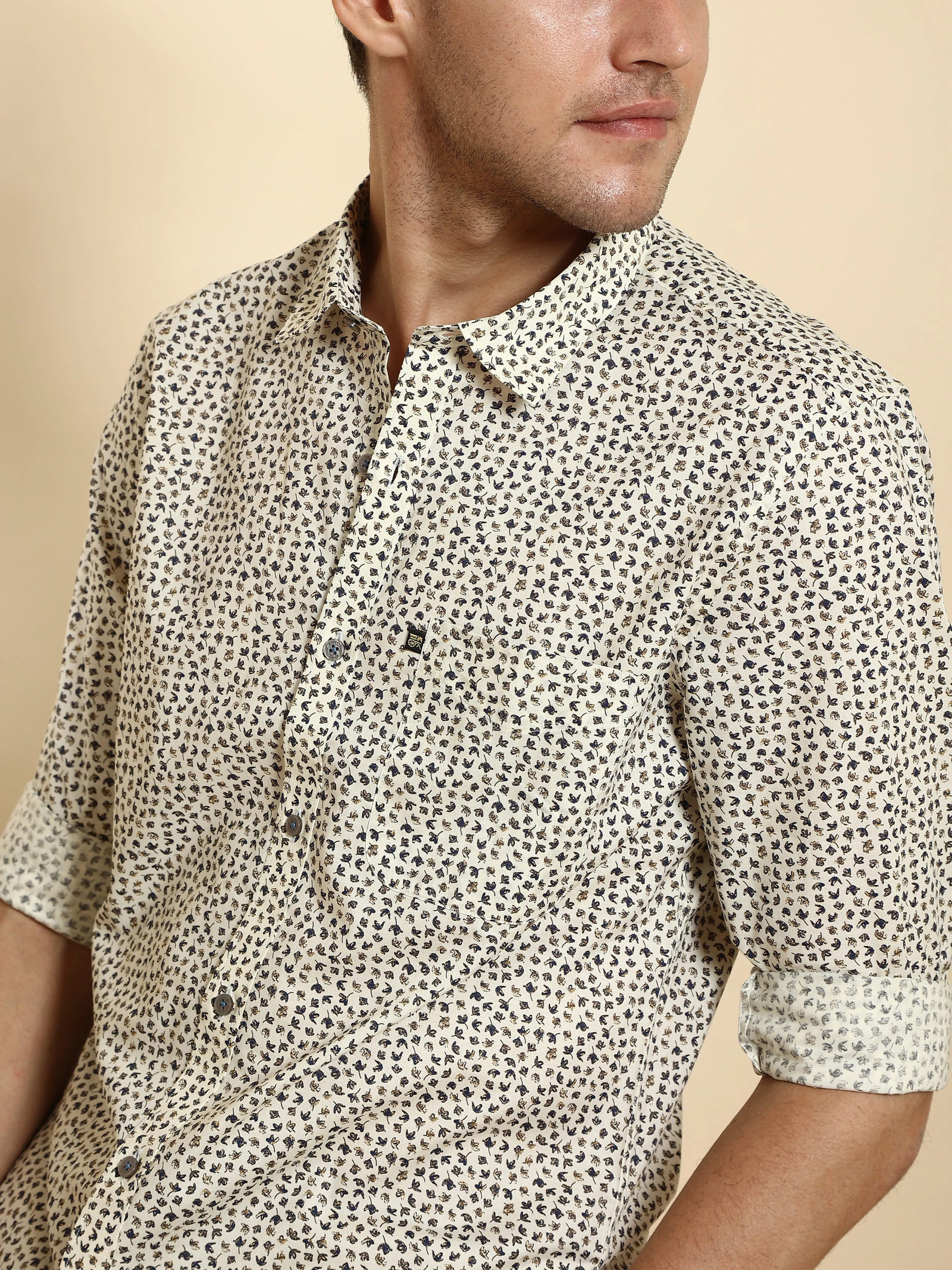 Sand Blossom Petals Semi Casual Shirt