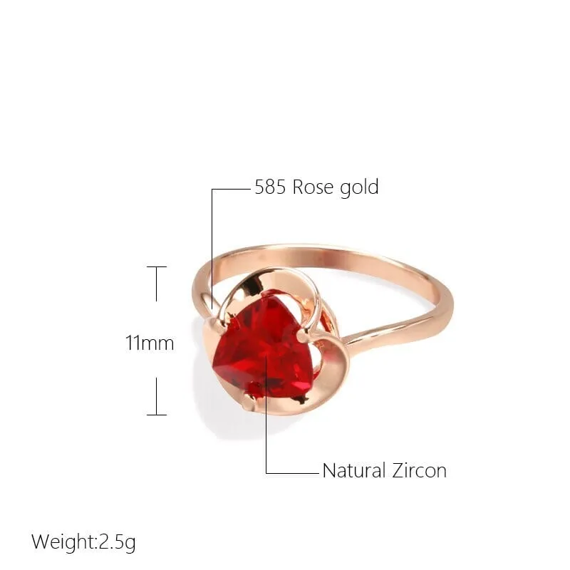 Simple Romantic Heart Ruby Ring