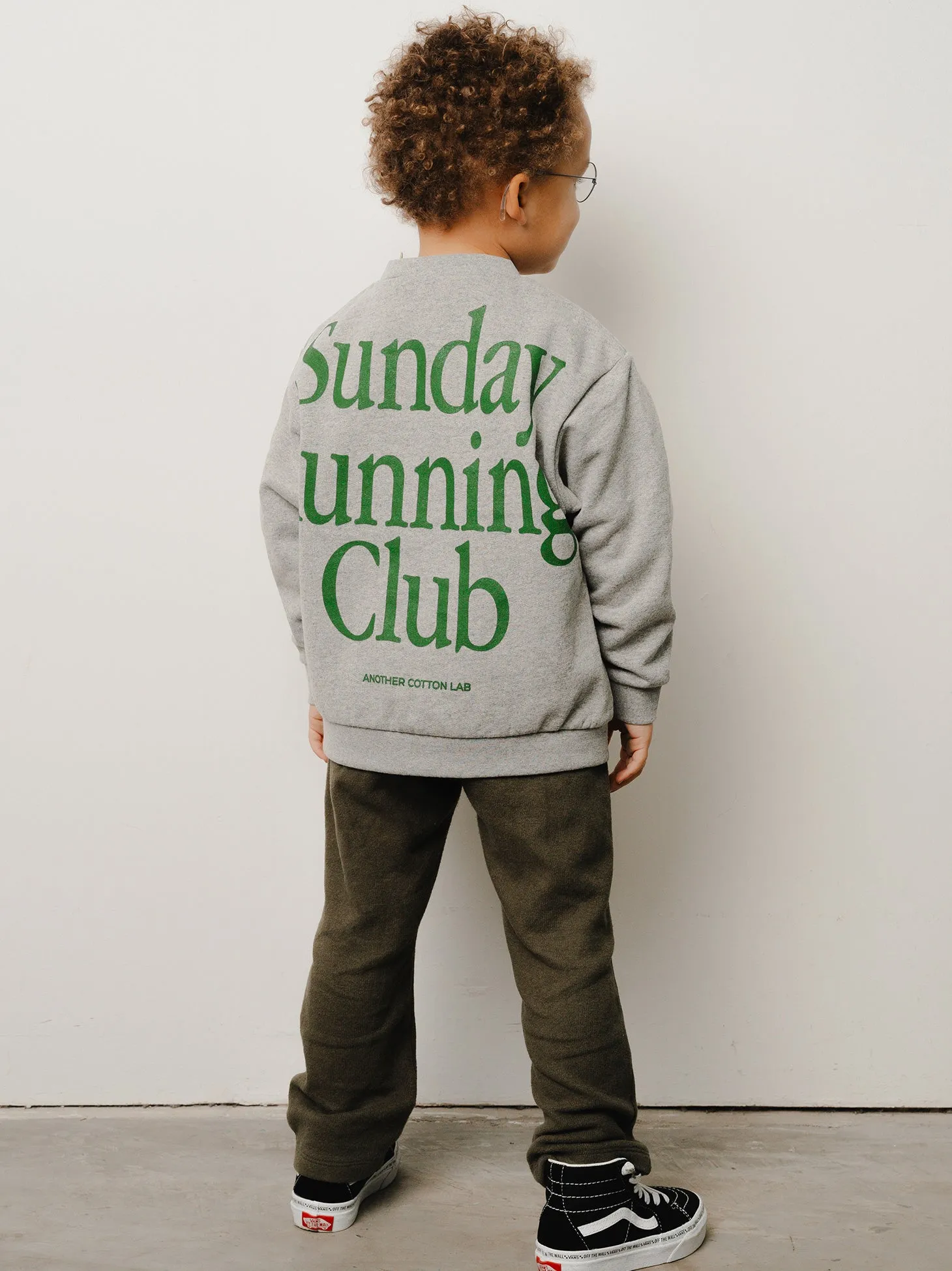 Organic Cotton Sunday Running Club Kids Sweatshirt - Eco-Friendly Cozy Athletic Wear for Children