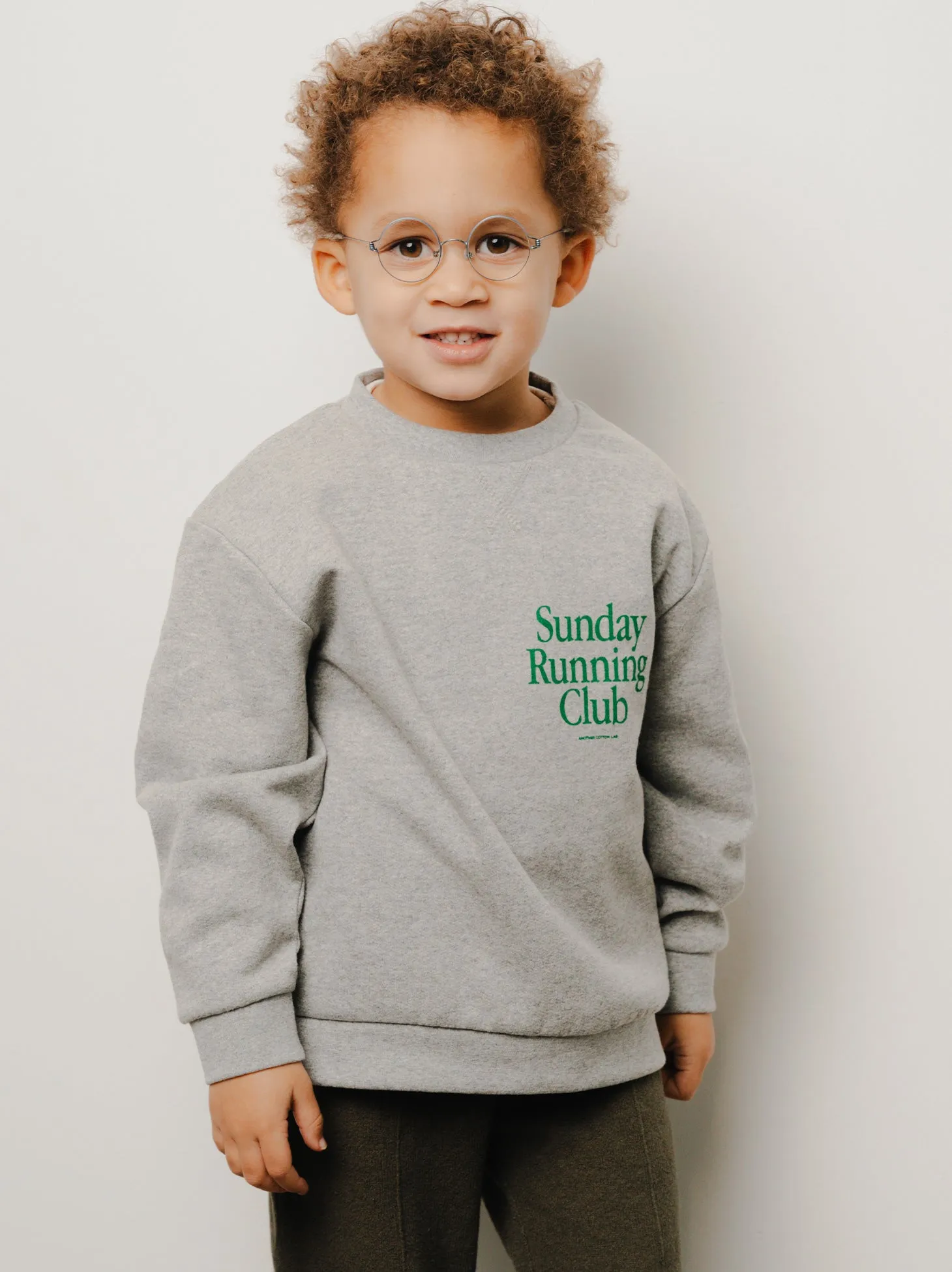 Organic Cotton Sunday Running Club Kids Sweatshirt - Eco-Friendly Cozy Athletic Wear for Children