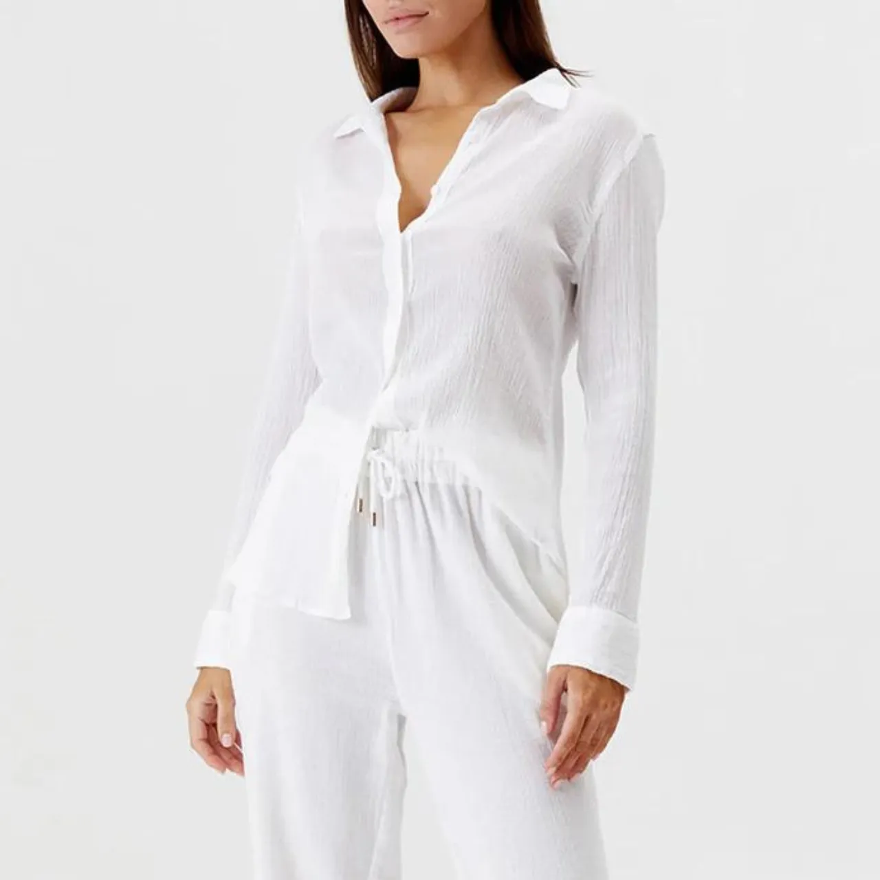 Tina White Cotton Shirt