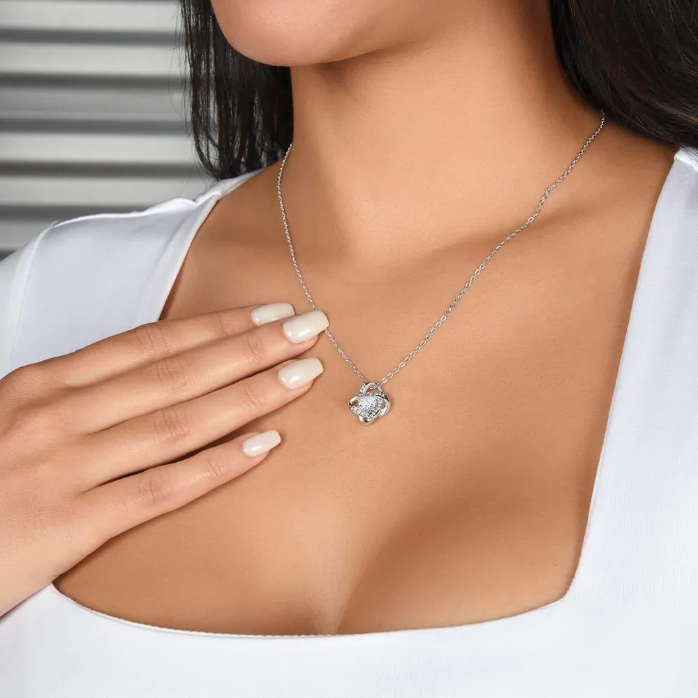 To My Soulmate Gift, They Led Me Straight To You Romantic Love Knot Necklace