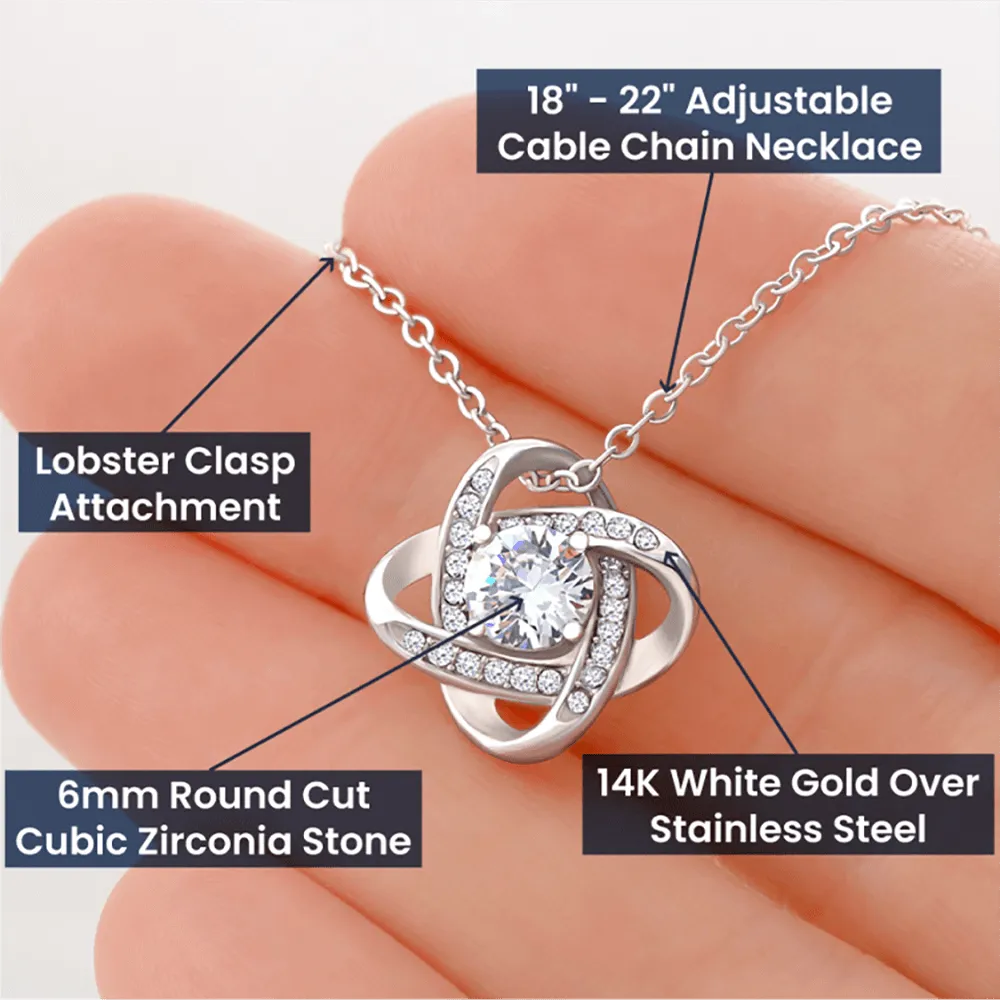 To My Wife Gift, Meeting You Was Fate Romantic Love Knot Necklace