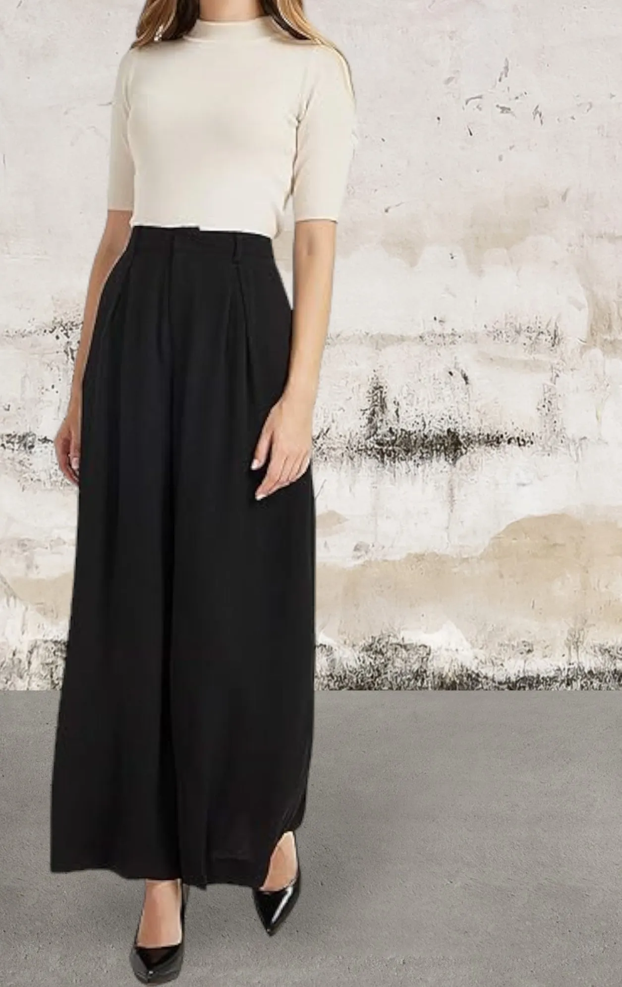 Women High Waist Wide Leg Long Pants