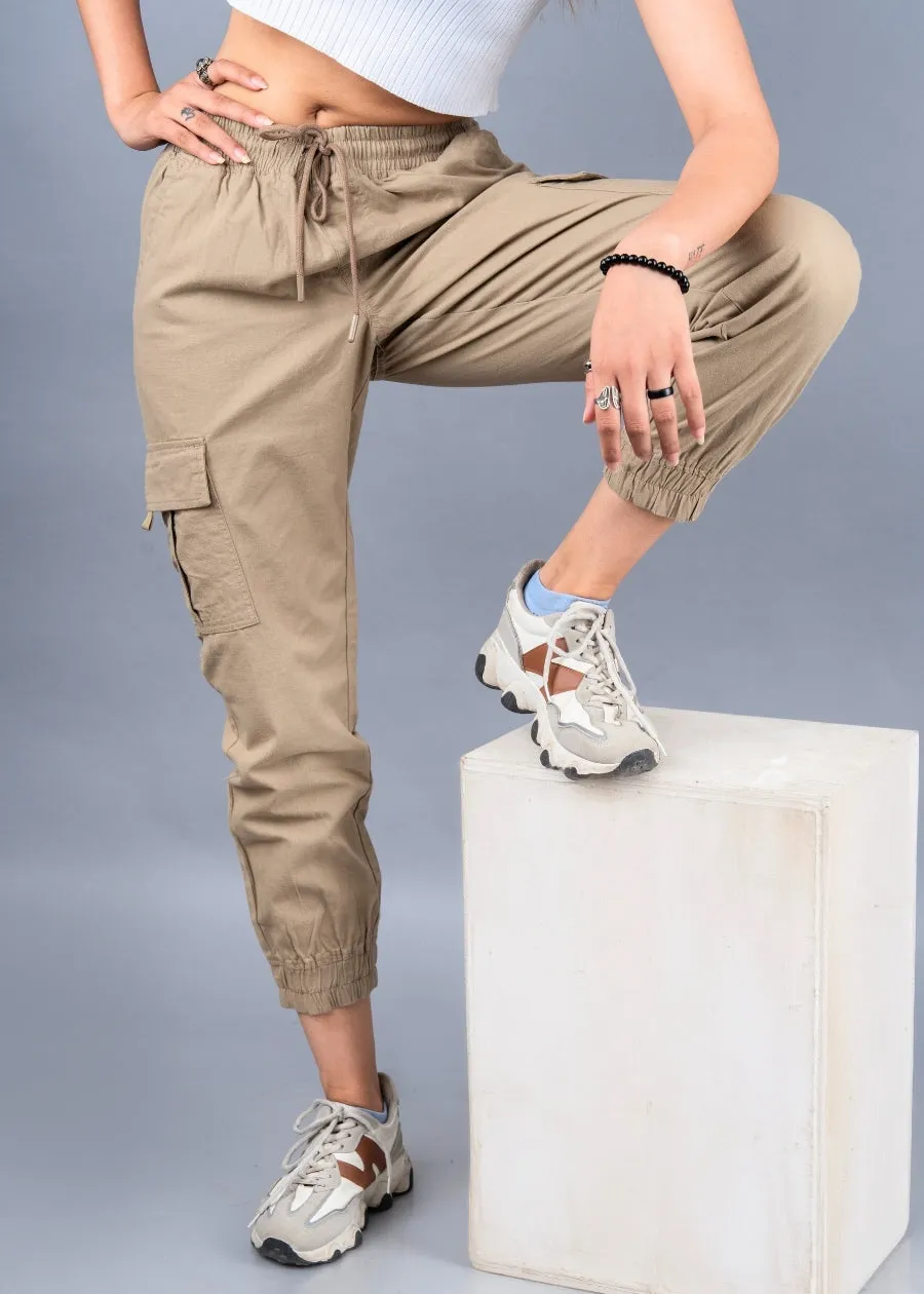 Women Regular Fit Cargo Jogger - Khaki