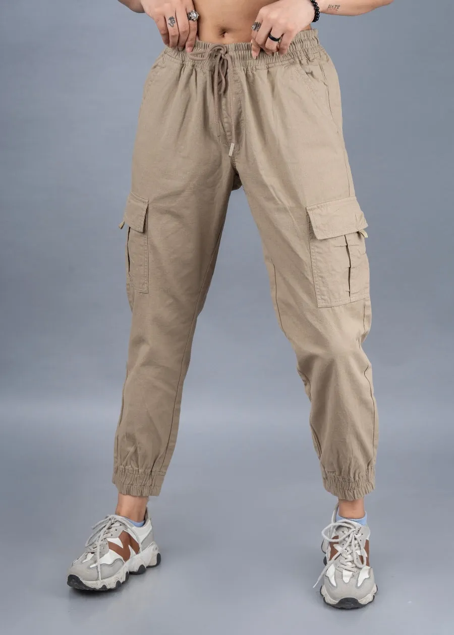 Women Regular Fit Cargo Jogger - Khaki