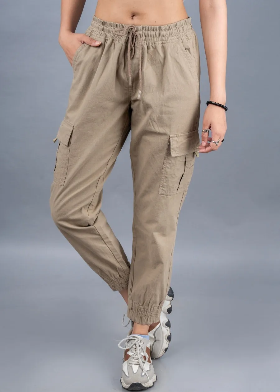 Women Regular Fit Cargo Jogger - Khaki